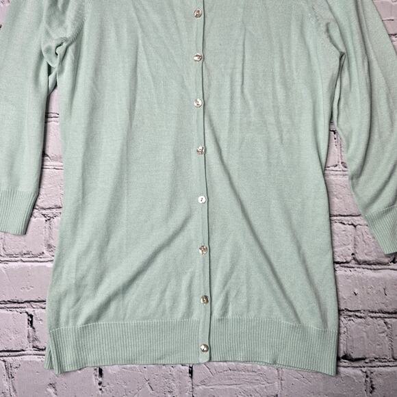 Tommy Bahama Silk Cashmere Mint Green Small Button Cardigan Sweater Size Medium - Picture 3 of 9